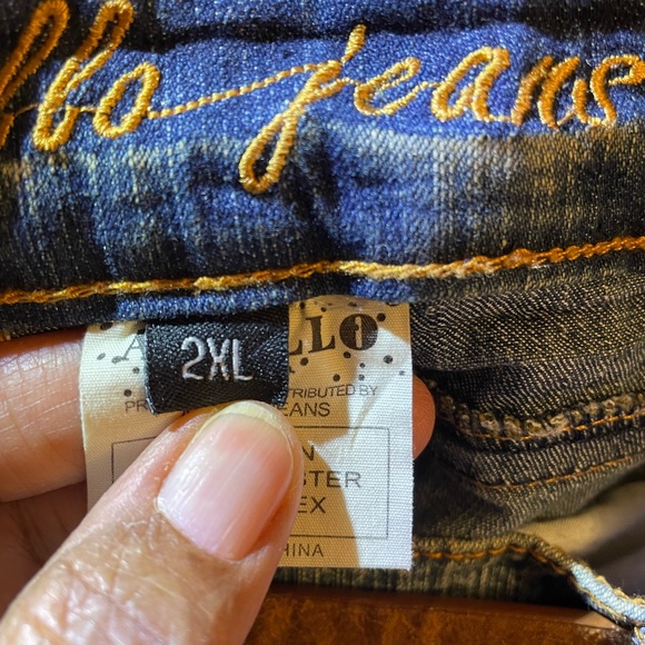 ⭐️ VINTAGE ⭐️ NWOT Apollo Jeans Belted Floral Embroidered Acid Wash Denim Ski… - Picture 10 of 12